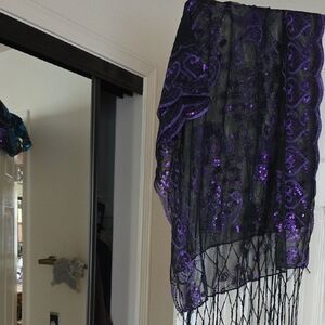 Elegant Purple Embroidered Skirt